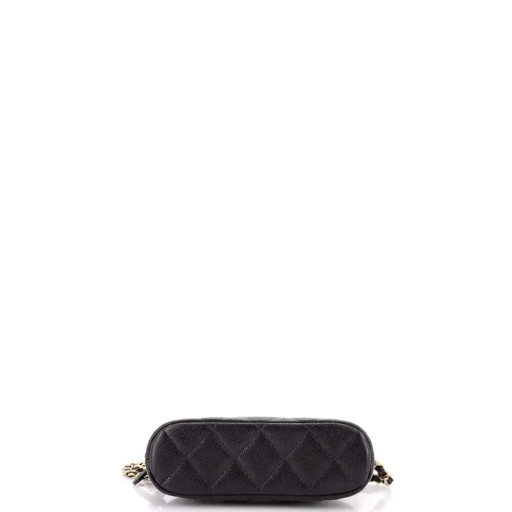 Chanel Cc Dome Zip Clutch With Chain #239903C42B - Picture 4 of 6